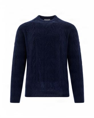 Maglione a Trecce Blu Navy