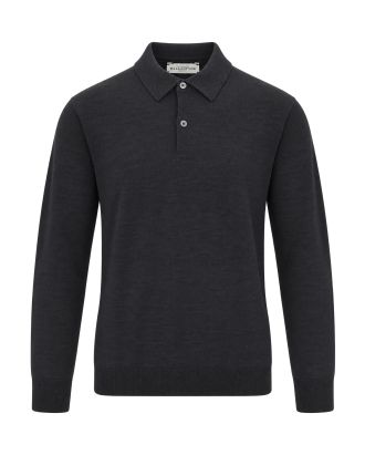 Polo In Maglia Fine Charcoal