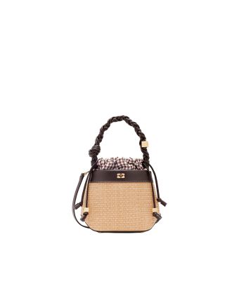 Borsa Bou Bucket Raphia Seal Brown