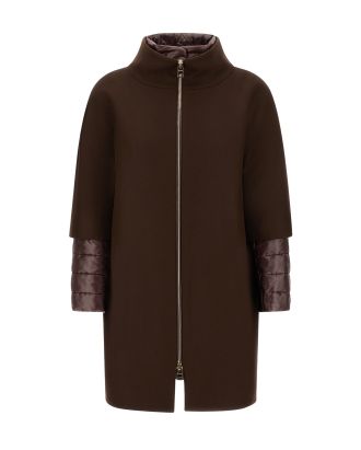 Dark Brown Bi-fabric Coat