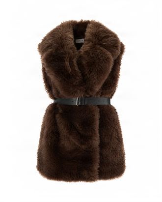Gilet Ecopelliccia Marrone