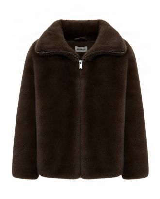Ecopelliccia Zip Marrone