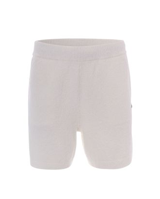 White Bouclè Bermuda Shorts