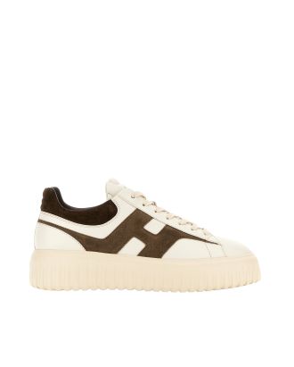 Ivory Brown H-Stripes Sneakers