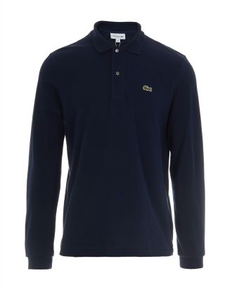 Blue piqué polo shirt