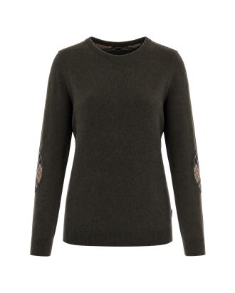 Olive Birchwood Tartan Crew Neck Sweater