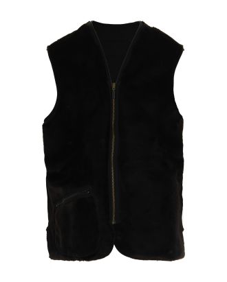 Black Warm Pile Waistcoast Vest