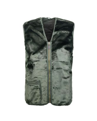 Gilet Warm Pile Zip Sage