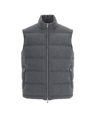 Gilet Full Zip Grigio Medio Melange