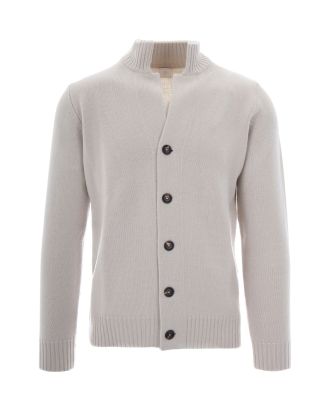 Cardigan In Lana Sabbia Avorio