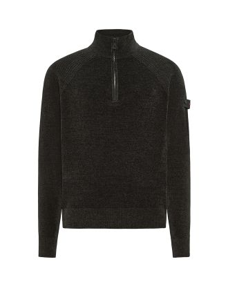 Maglia Mezza Zip Grigio Scuro