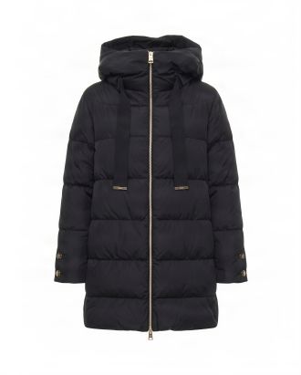 Black Satin A-Shape Down Jacket