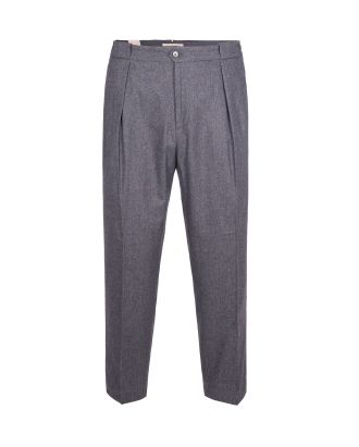 Grey tailored flannel trousers