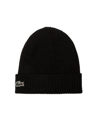 Black ribbed brushed wool hat