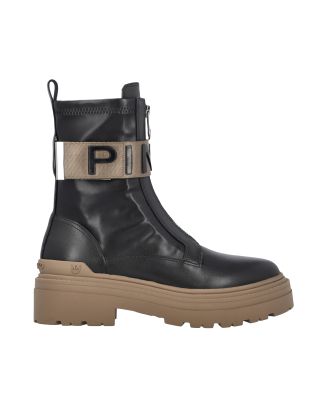 Mia Lettering Black Ankle Boot