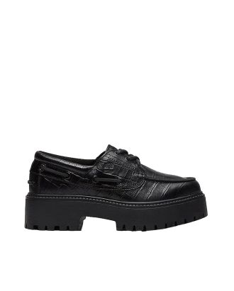 Full Grain Black Boat Shoe